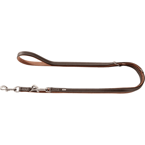Hundkoppel Ställbart Porto Mörkbrun/Cognac 200cm/20mm