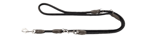 Hundkoppel Ställbart Round & Soft Hunting Svart 200cm/6mm