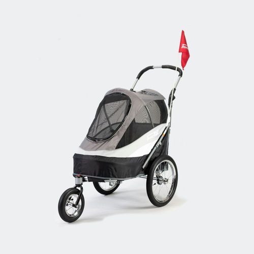 InnoPet® Sporty DeLuxe Hundvagn/Cykelkärra - Svart/Silver