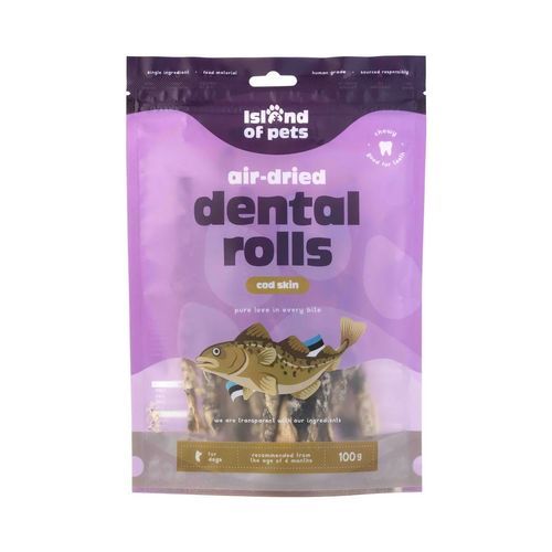 Island of Pets Hundgodis Dental Rullar Torskskinn - 100 g