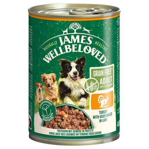 James Wellbeloved Adult Dog Grain Free Hypoallergenic Paté med kalkon - 6 x 400 g