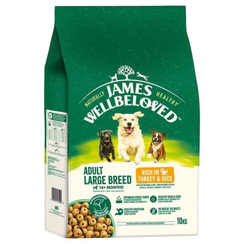 James Wellbeloved Adult Large Breed Dog Hypoallergenic Turkey & Rice - 10 kg