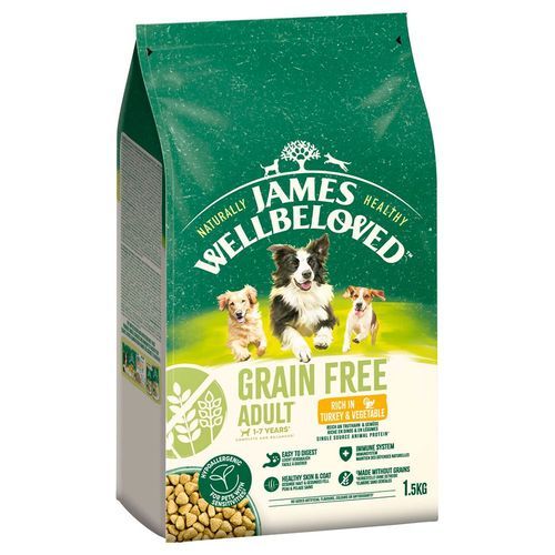 James Wellbeloved Grain Free Adult Dog Hypoallergenic Turkey & Vegetables - 1,5 kg
