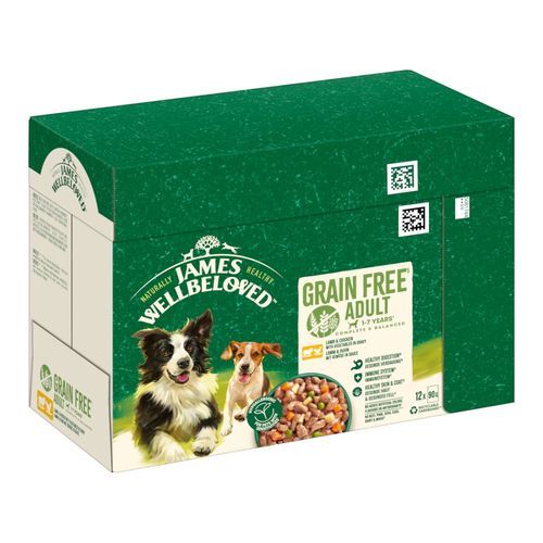 James Wellbeloved Grain Free Hypoallergenic lamm & kyckling med grönsaker - 12 x 90 g