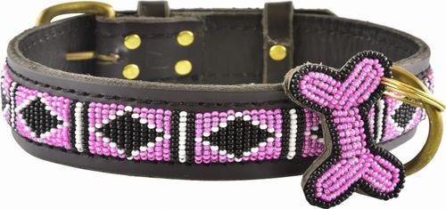 Kampuni Handgjort Hundhalsband Rafiki - Rosa (S)