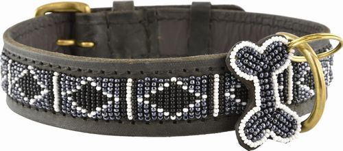 Kampuni Handgjort Hundhalsband Rafiki - Svart (XL)