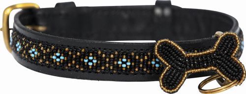 Kampuni Handgjort Hundhalsband Skinny Faraja - Turkos (L)