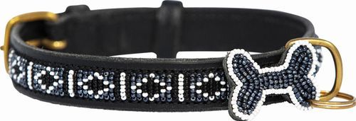 Kampuni Handgjort Hundhalsband Skinny Rafiki - Svart (L)