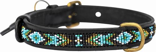 Kampuni Handgjort Hundhalsband Skinny Terese - Turkos (M)