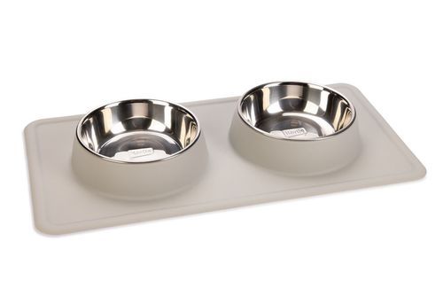 Karlie Dex Diner Set Silikon - 2 x 350 ml, Ø 14 cm ljusgrå
