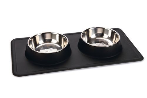 Karlie Dex Diner Set Silikon - 2 x 350 ml, Ø 14 cm svart
