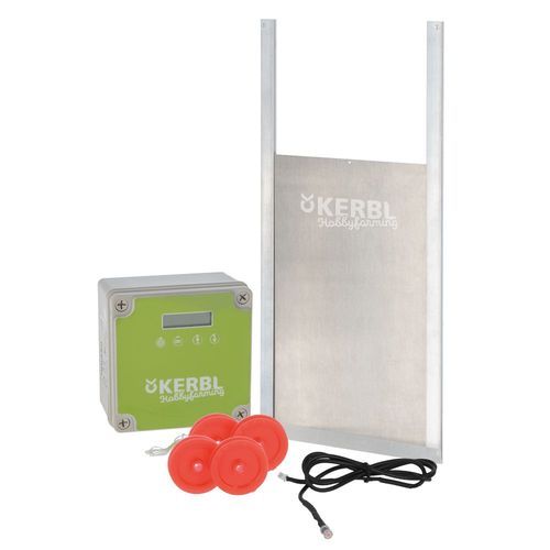 Kerbl Hobbyfarming automatisk skjutdörr för hönshus - B 40 x H 43 cm