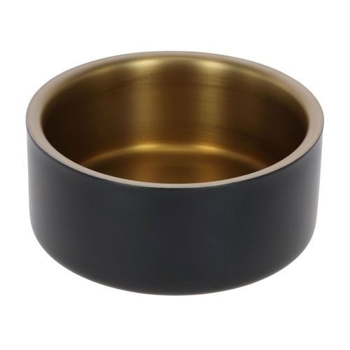 Kerbl Rostfri Matskål Svart/Guld (900 ml)