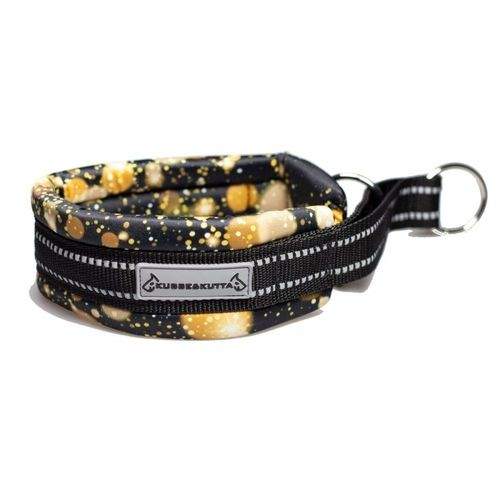Kusse & Kutta Brett Hundhalsband Vadderat Svart & Guld (6)