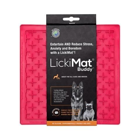 LickiMat Classic Buddy Röd - 20x20 cm