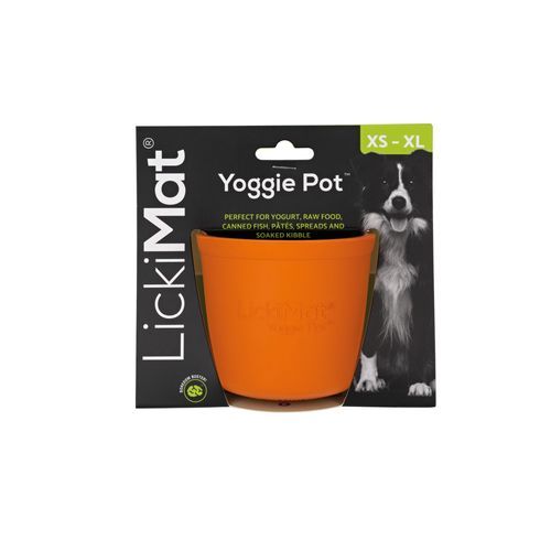 LickiMat Yoggie Pot Slow Feeder - Orange