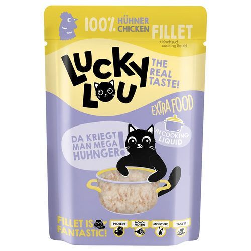 Lucky Lou Extra Food 12 x 70 g - Kycklingfilé i buljong