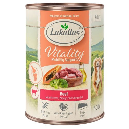Ekonomipack: Lukullus Vitality 24 x 400 g - Joint: Nötkött (spannmålsfritt)