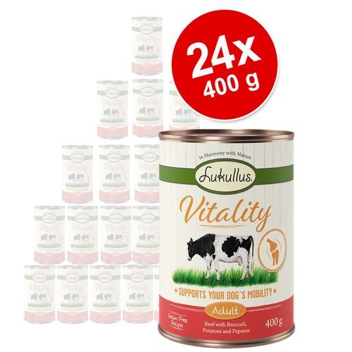 Ekonomipack: Lukullus Vitality 24 x 400 g - Light: Kalkon (spannmålsfritt)