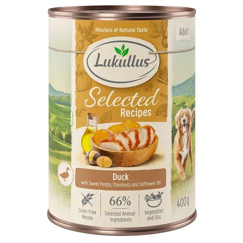 Lukullus Selected Recipes med fina ankhjärtan - 6 x 400 g
