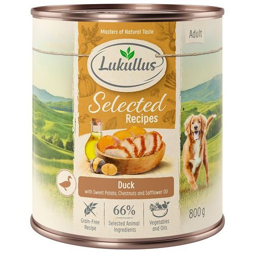 Lukullus Selected Recipes med fina ankhjärtan - 6 x 800 g