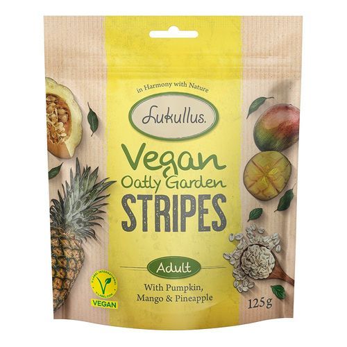 Lukullus Vegan Garden Stripes med pumpa, mango & ananas - 125 g