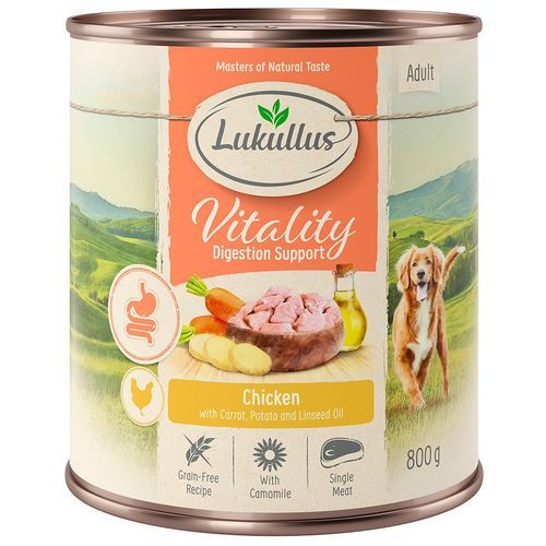 Lukullus Vitality Digestion: Kyckling (spannmålsfritt) - 6 x 800 g