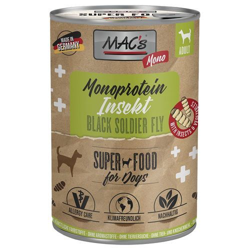 Ekonomipack: MAC's Mono Insects våtfoder hund 24 x 375 g - Insekt