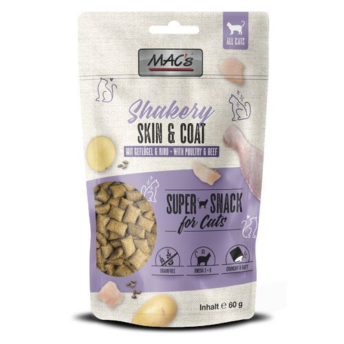 MAC's Cat Shakery Snack - Hud & Päls med Kyckling & Nötkött (60 g)