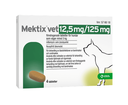 Mektix vet 12,5 mg/125 mg 2 st filmdragerade tabletter för hundar som väger minst 5 kg