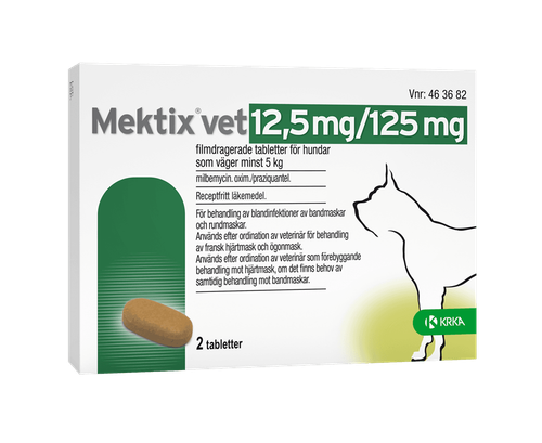 Mektix vet 12,5 mg/125 mg 4 st filmdragerade tabletter för hundar som väger minst 5 kg