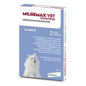 Milbemax vet. Hund 2,5 mg/25 mg 2 styck Tuggtablett