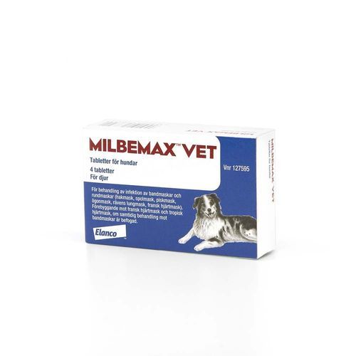 Milbemax vet. för hundar 4 styck Tablett