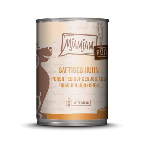 Ekonomipack: MjAMjAM Pure Meat Pleasure 12 x 400 g - Saftig kyckling pur
