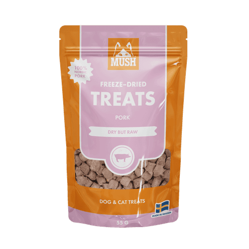 MUSH Treats Frystorkad Gris Hund- och Kattgodis - 55 g