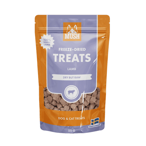 MUSH Treats Frystorkad Lamm Hund- och Kattgodis - 55 g