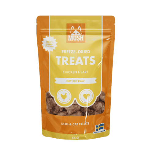 MUSH Treats Frystorkat Kycklinghjärta Hund- och Kattgodis - 50g
