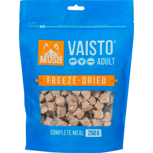 Vaisto Nöt-Kalkon-Lax Frystorkat Blue 250 g - Hund - Hundmat & hundfoder - Mush - ZOO.se