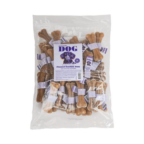 Pressed Rawhide Chew Bone Natural - 30-pack / 12 cm