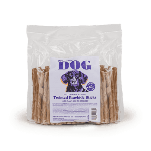 Twisted Rawhide Sticks - Natural 12,5 cm 1000 g 100-pack