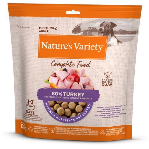 Nature's Variety Mini Freeze Dried helfoder för små hundar - Kalkon 120 g