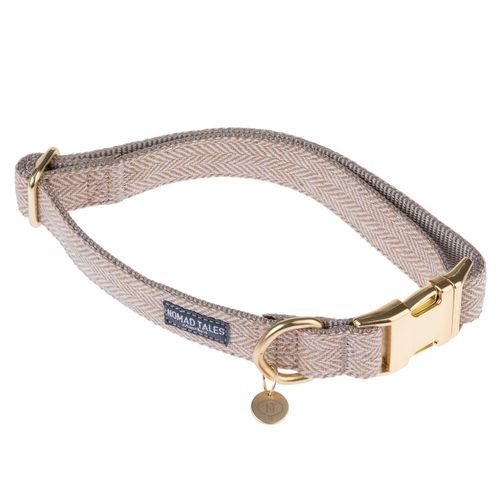 Nomad Tales Calma halsband, sand - Stl. M: 34 - 55 cm halsomfång, B 20 mm