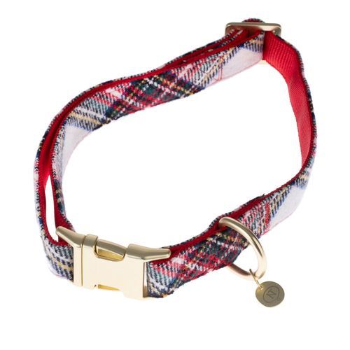Nomad Tales Tartan: halsband, koppel, bajspåsdispenser, scrunchie - Halsband storlek L: 42-66 cm halsomkrets