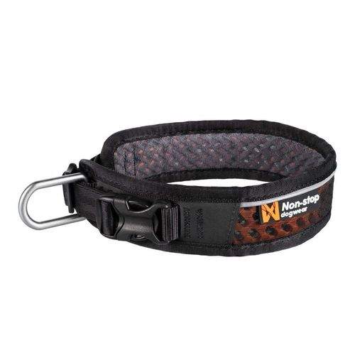 Non-stop Dogwear Rock Hundhalsband Justerbart Svart/Orange (L)