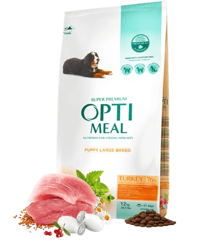 Puppy Large Breeds Turkey 12 kg - Hund - Hundmat & hundfoder - Torrfoder för hund - Optimeal - ZOO.se
