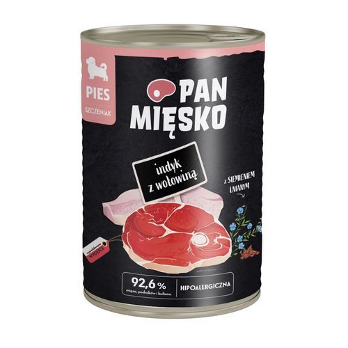 Pan Mięsko Dog 12 x 400 g - Puppy kalkon med nötkött