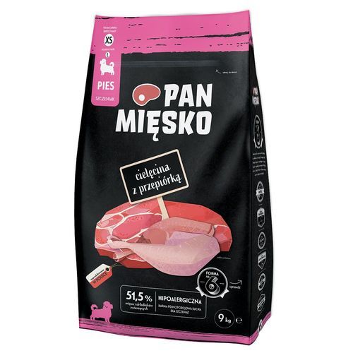 Pan Mięsko XS Puppy kalv med vaktel - Ekonomipack: 2 x 9 kg