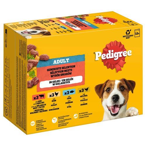 Pedigree Adult Fresh Pouches Multipack - Mixed Selection i gelé (4 sorter) 12 x 100 g