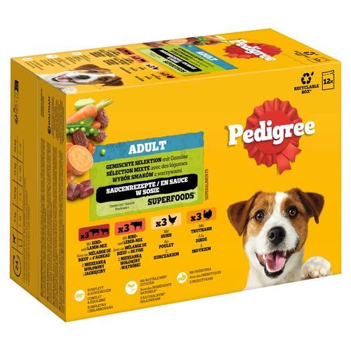 Pedigree Adult Fresh Pouches Multipack - Mixed Selection i sås (4 sorter) 12 x 100 g