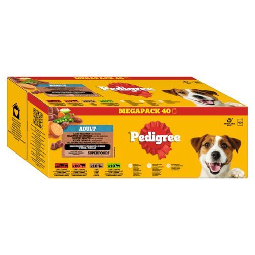 Pedigree portionspåsar 40 x 100 g - Lanturval i sås (4 sorter)